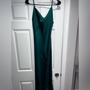 Paper Heart Satin slip dress with slit xs